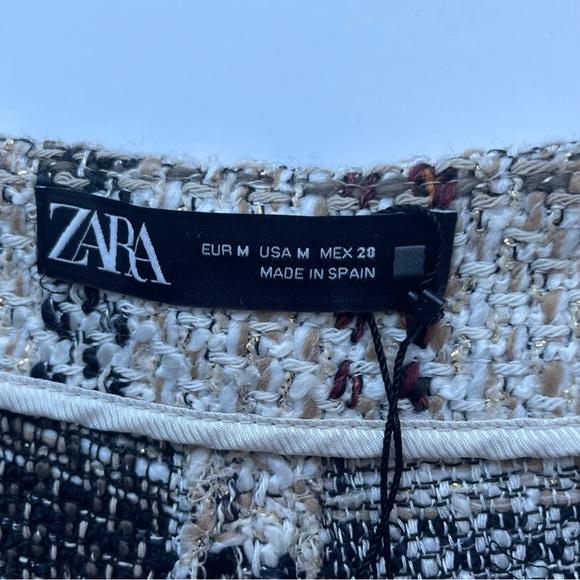 Zara Tweed Plaid Textured Skort - Picture 3 of 6